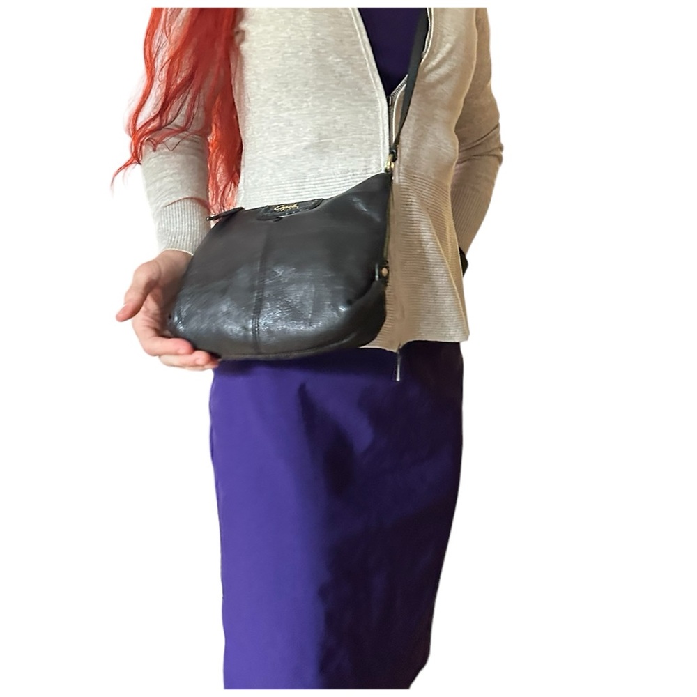 Coach Ashley Python, Pleated Black Leather Swingp… - image 3